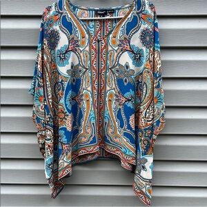 Tolani 100% Silk Bold Geometric Top size Extra Small